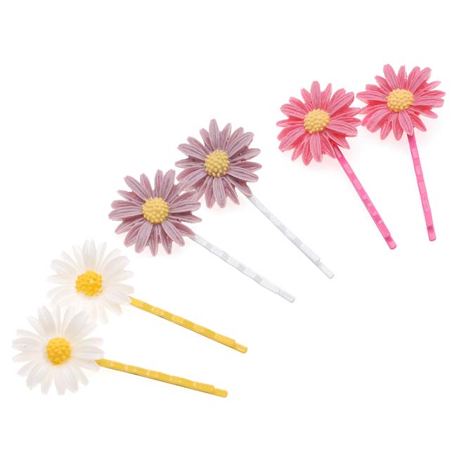 Retired - Lovely Daisies - Set of 6 Hair Pins