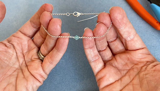 How to Turn a Finished Chain Necklace into a Delicate Bracelet with Crystal Focal