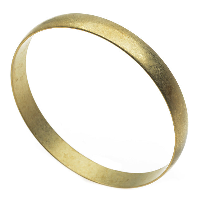 Solid Brass Bangle, Round Domed Bracelet 9.5mm (3/8 Inch) Wide (1 Piece)