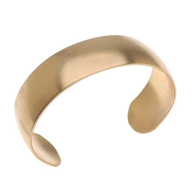 Solid Brass Domed Cuff Bracelet Base 19mm Wide (1 Piece)