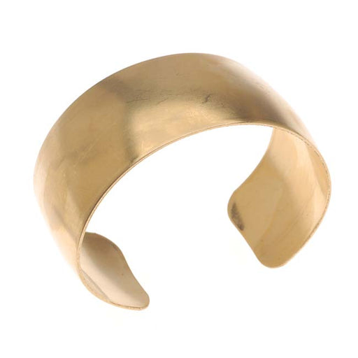Solid Brass Domed Cuff Bracelet Base 28.5mm Wide (1 Piece)
