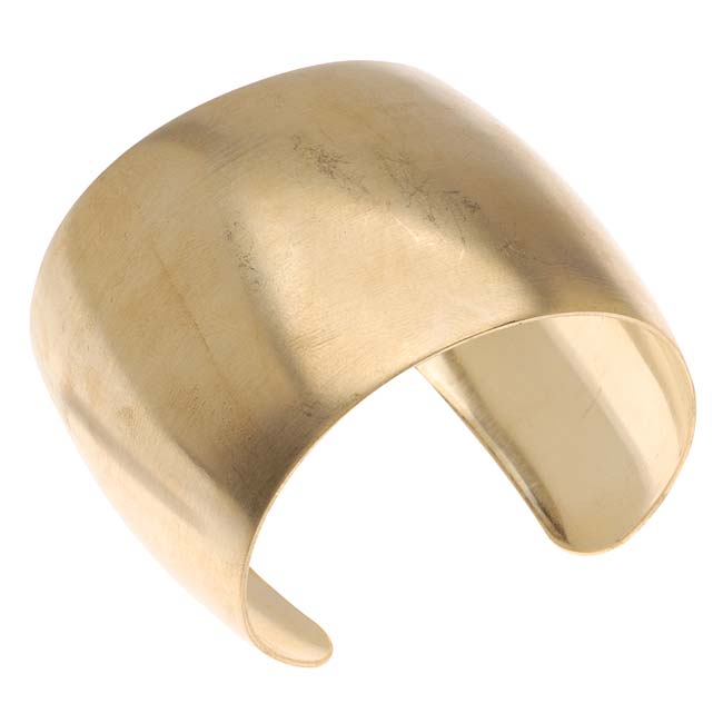 Solid Brass Domed Cuff Bracelet Base 49mm Wide (1 Piece)