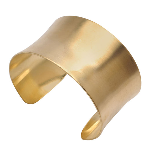 The Beadsmith Solid Brass Concave Cuff Bracelet Base 38mm (1.5 Inch) Wide - 1 Piece