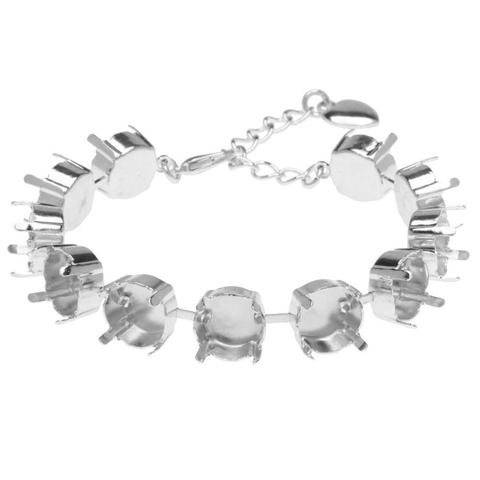 Gita Jewelry Almost Done Bracelet, 11 Settings for SS47 PRESTIGE Crystal Rivolis, Rhodium Plated