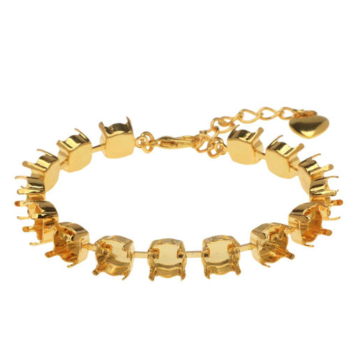 Gita Jewelry Almost Done Bracelet, 15 Cup Settings for SS39 PRESTIGE Crystal Chatons, Gold Plated