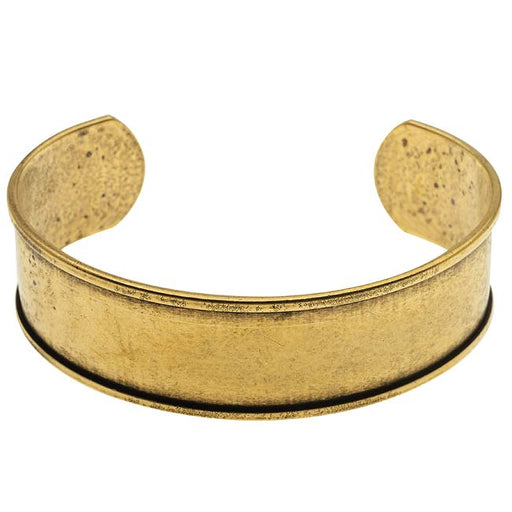 Nunn Design Antiqued 24kt Gold Plated Channel Cuff Bracelet - 2 1/2 Inch (1 Piece)