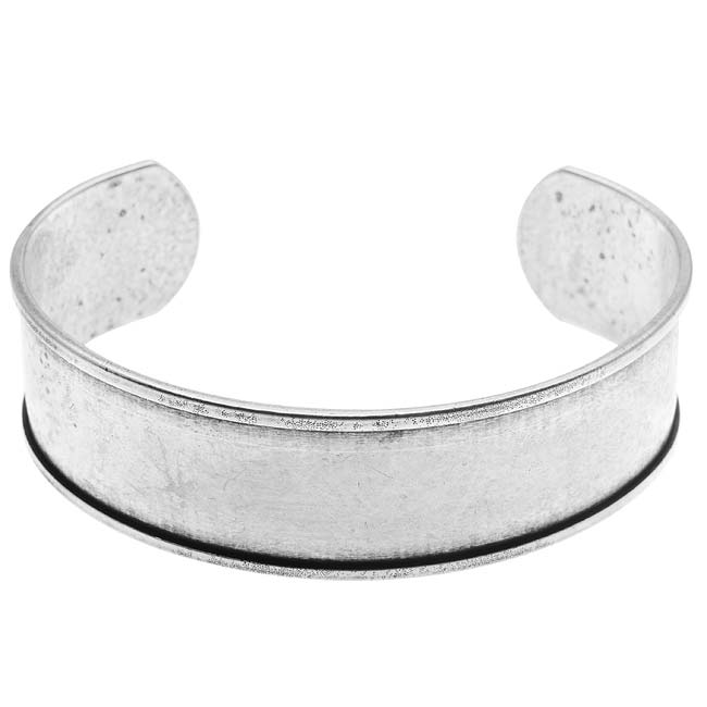 Nunn Design Antiqued Silver Plated Channel Cuff Bracelet - 2 1/2 Inch (1 Piece)