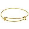 Expandable Charm Bangle Bracelet, Double Bar, 1 Bracelet, Bright Gold