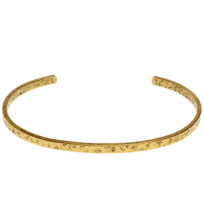 Nunn Design Cuff Bracelet, Hammered Texture 62mm Cuff, Antiqued Gold Plated (1 Piece)