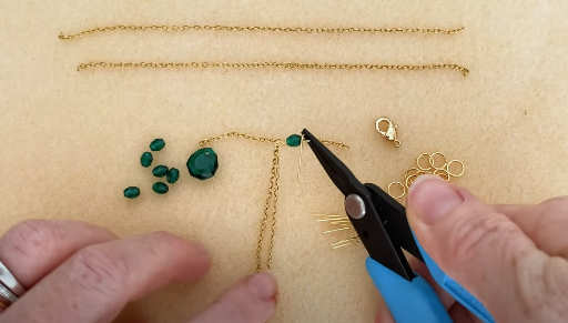 Jewelry Tutorial: How to Make a Chain and Crystal Bead Necklace