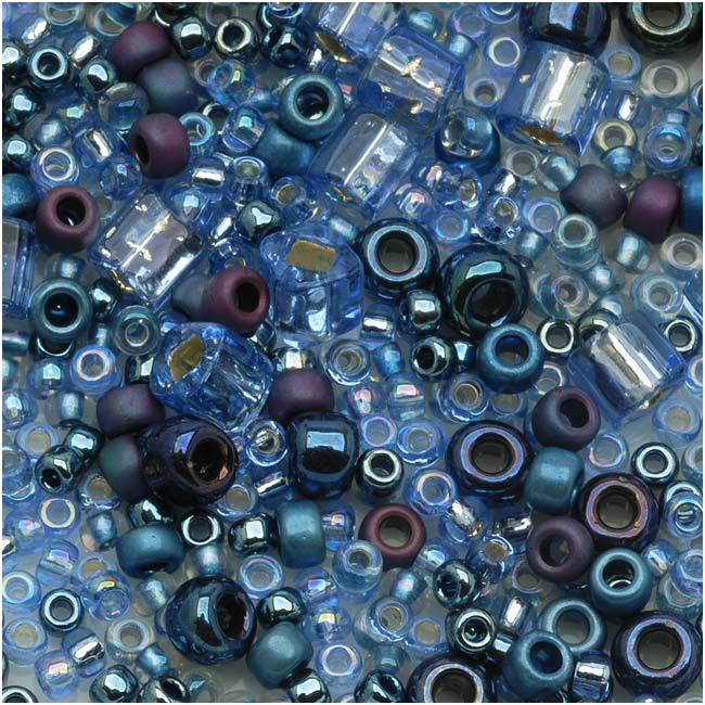 Toho Assorted Glass Beads 'Yumi' Periwinkle Mix 8g