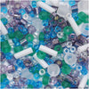 Toho Multi-Shape Glass Beads 'Fuji' White/Green/Blue/Purple Color Mix 8 Gram Tube