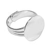 Silver Plated Adjustable Ring With 16mm Pad For Gluing (4 pcs)