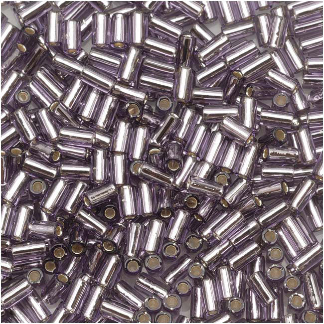 Toho Bugle Tube Beads Size #1 / 2x3mm Silver Lined Tanzanite (2.5" Tube)