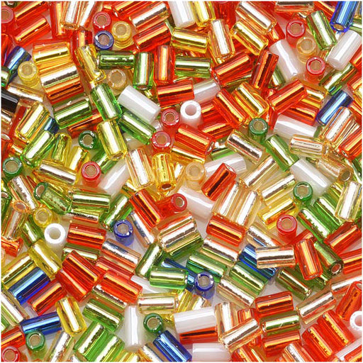 Toho Bugle Tube Beads Size #1 / 2x3mm Masquerade Mix (2.5" Tube)