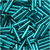 Toho Bugle Tube Beads Size #3 2x9mm Silver Lined Teal 10 Grams
