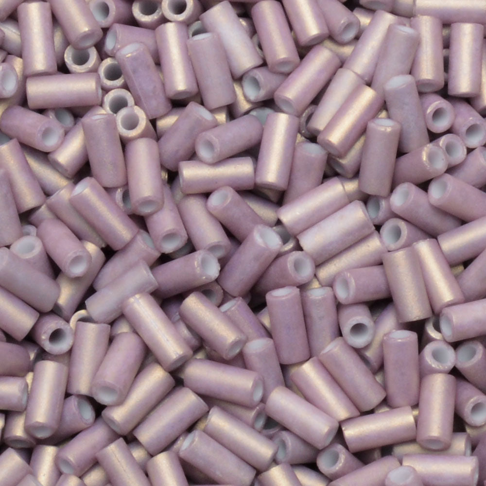 Miyuki Bugle Tube Beads, Cylinder Size #1 3x1.5mm, Matte Antique Rose (19.5 Grams)