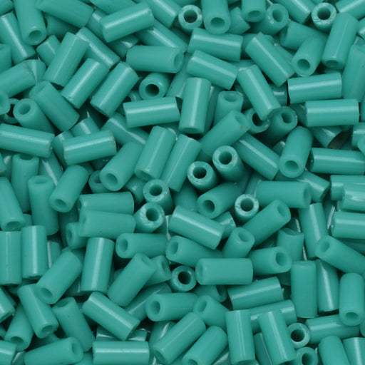 Miyuki Bugle Tube Beads, Cylinder Size #1 3x1.5mm, Turquoise Green (19.5 Grams)