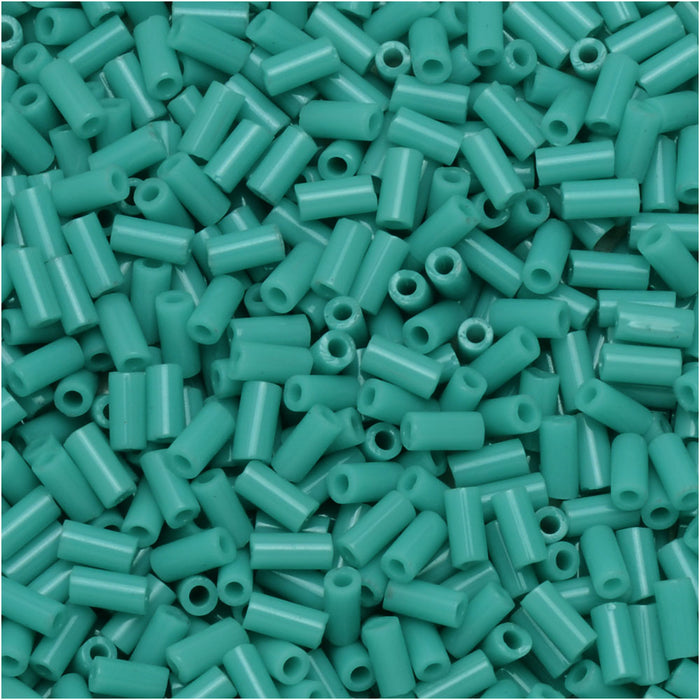 Miyuki Bugle Tube Beads, Cylinder Size #1 3x1.5mm, Turquoise Green (19.5 Grams)