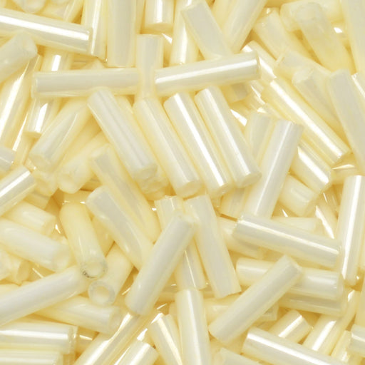 Miyuki Bugle Tube Beads, Cylinder Size #2 6x1.5mm, Ceylon Light Yellow (17 Grams)