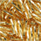 Miyuki Bugle Tube Beads, Twisted Cylinder 12x2.7mm, Silver Lined Gold (13 Grams)