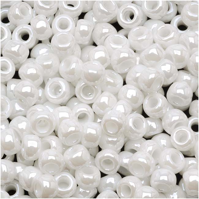 Toho Round Seed Beads 6/0 #121 Opaque Lustered White 8g