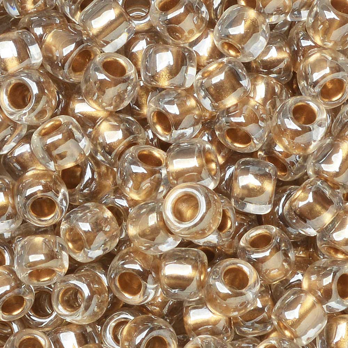 Toho Seed Beads, Round 6/0 #989 'Gold Lined Crystal' (8 Grams)