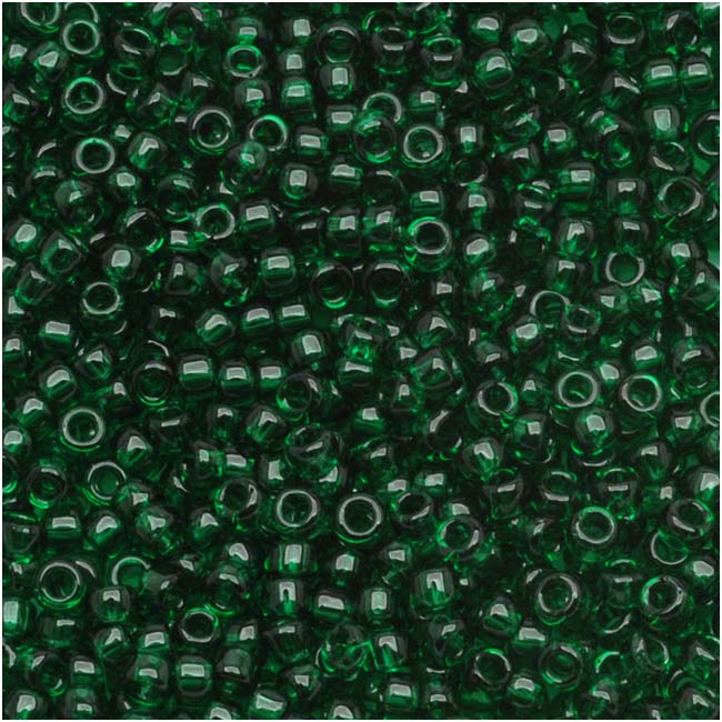 Toho Round Seed Beads 6/0 #939 'Transparent Green Emerald' 8g