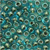 Toho Round Seed Beads 6/0 990 'Gold Lined Aqua' 8 Gram Tube