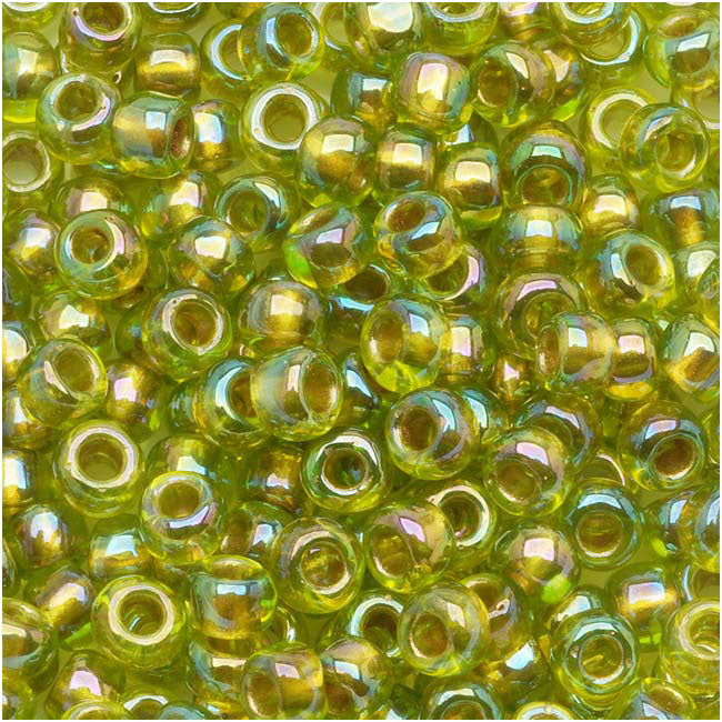 Toho Round Seed Beads 6/0 #996 'Gold Lined Rainbow Peridot' 8g
