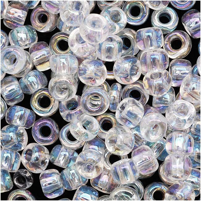 Toho Round Seed Beads 6/0 #161 'Transparent Rainbow Crystal' 8 Gram Tube