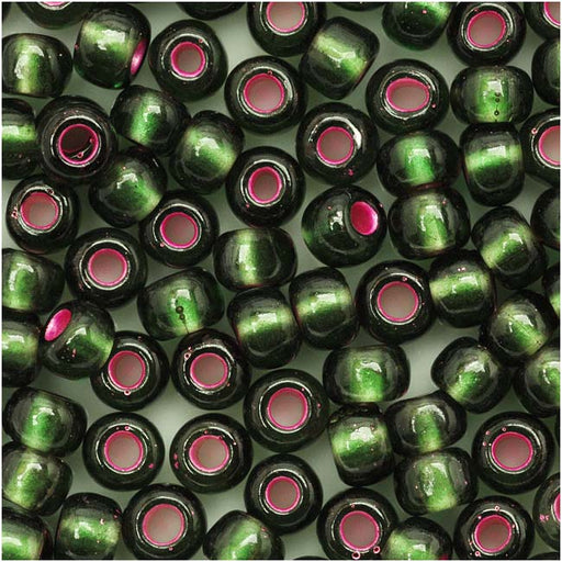 Toho Round Seed Beads 6/0 2204 'Silver Lined Frosted Olivine Pink Lined' 8 Gram Tube