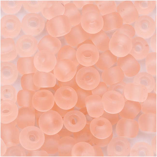 Toho Round Seed Beads 6/0 11F 'Transparent Frosted Rosaline' 8 Gram Tube
