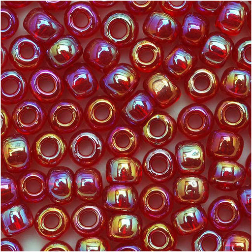 Toho Round Seed Beads 6/0 165C 'Transparent Rainbow Ruby' 8 Gram Tube