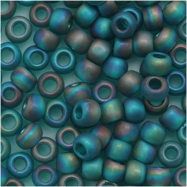 Toho Round Seed Beads 6/0 167BDF 'Transparent Rainbow Frosted Teal' 8 Gram Tube