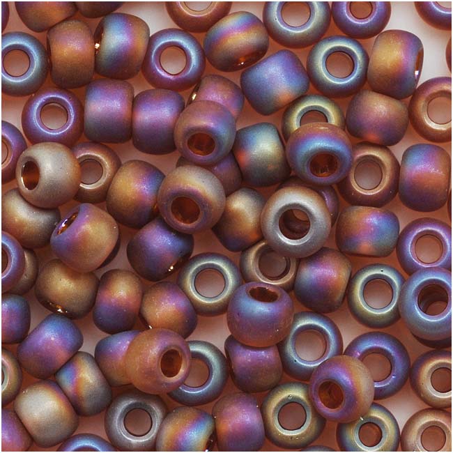 Toho Round Seed Beads 6/0 177F 'Transparent Rainbow Frosted Smoky Topaz' 8 Gram Tube