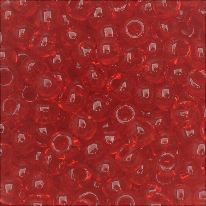 Toho Round Seed Beads 6/0 5B Transparent Siam Ruby 8 Gram Tube