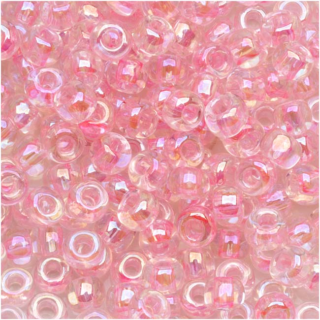 Toho Round Seed Beads 6/0 #171D 'Transparent Rainbow Ballerina Pink' 8g