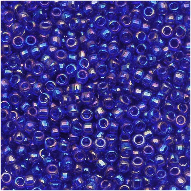 Toho Round Seed Beads 6/0 #87 Transparent Rainbow Cobalt 8g