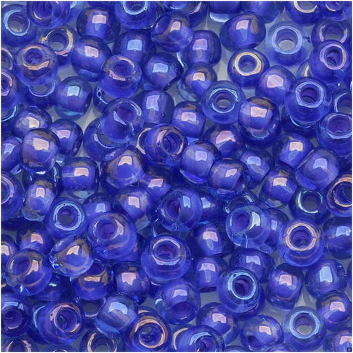 Toho Round Seed Beads 6/0 #934 Opaque Purple Lined Light Sapphire 8g