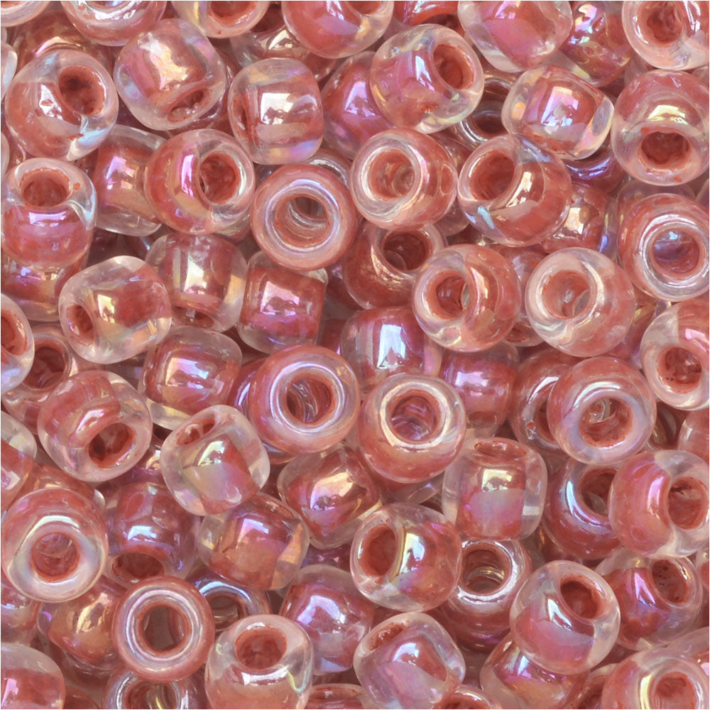 Toho Round Seed Beads 6/0 #784 - AB Crystal / Sandstone Lined (8 Grams)