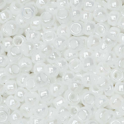 Toho Seed Beads, Round 8/0 #121 'Opaque Lustered White' (8 Grams)