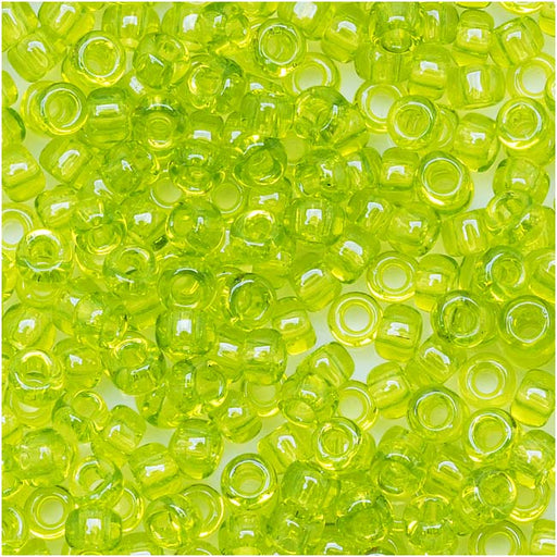 Toho Round Seed Beads 8/0 4 'Transparent Lime Green' 8 Gram Tube