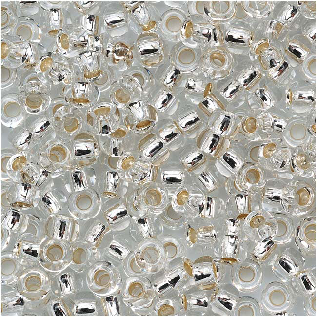 Toho Round 6/0 Seed Beads Silver Lined Milky Lt. Topaz (2.5 Tube)