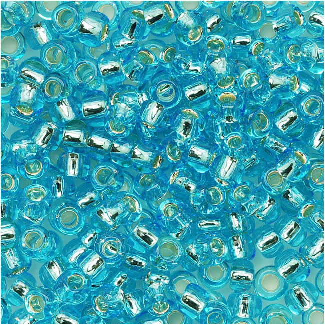 Toho Round Seed Beads 8/0 23 'Silver Lined Aquamarine' 8 Gram Tube
