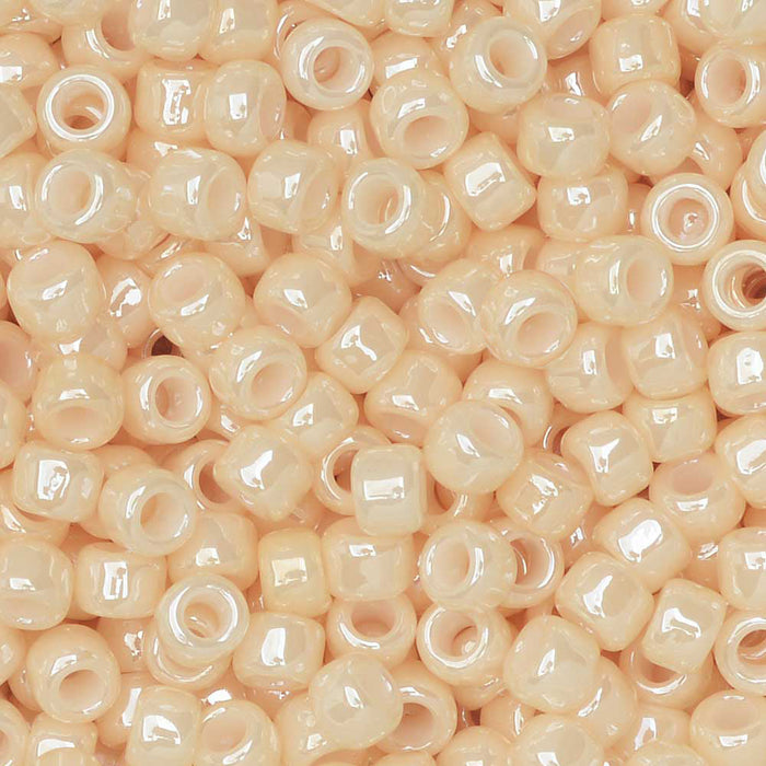 Toho Seed Beads, Round 8/0 #123 'Opaque Lustered Light Beige' (8 Grams)