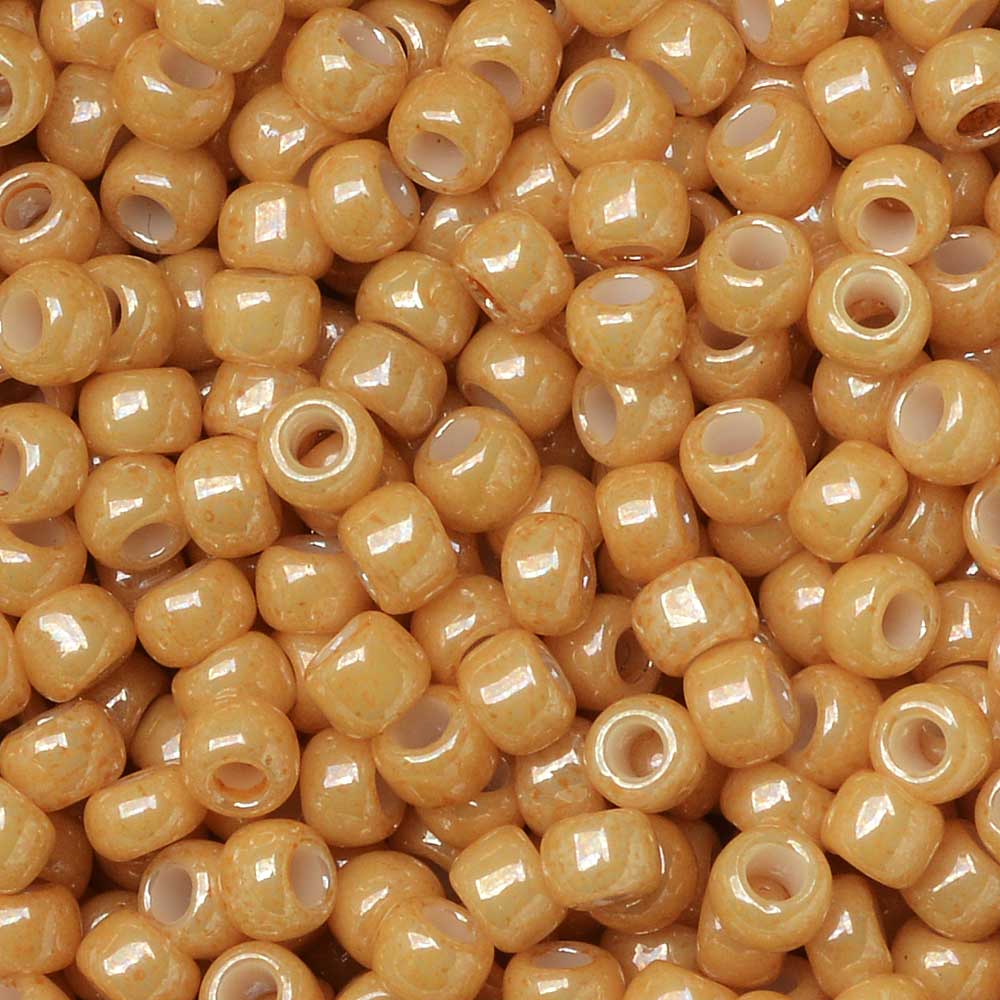 Toho Seed Beads, Round 8/0 #123D 'Opaque Lustered Dark Beige' (8 Grams)