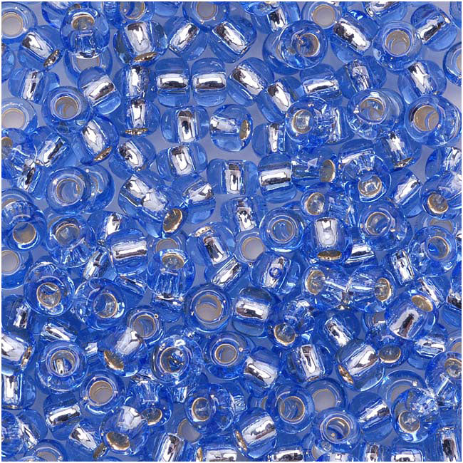 Toho Round Seed Beads 8/0 33 Silver Lined Lt Sapphire 8 Gram Tube