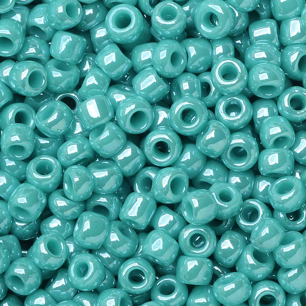 Czech Round Seed Beads, Glass - Opaque Green Turquoise, Choose Size