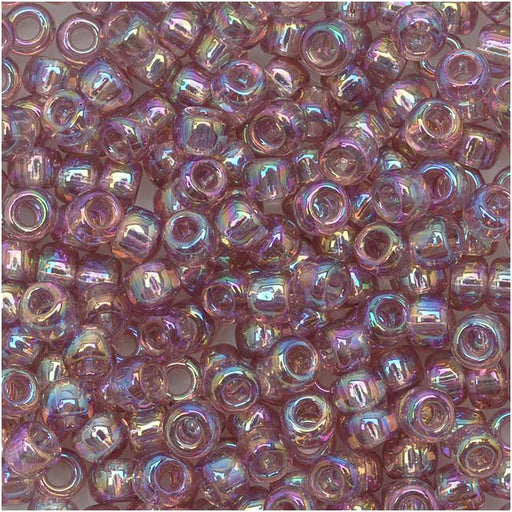 Toho Round Seed Beads 8/0 166 'Transparent Rainbow Lt Amethyst' 8 Gram Tube